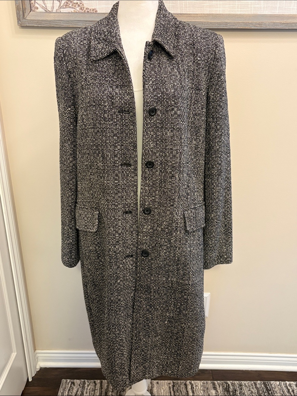 Apostrophe Mid-Length Tweed Coat - Tailored Button-Front 16 - Picture 8 of 16